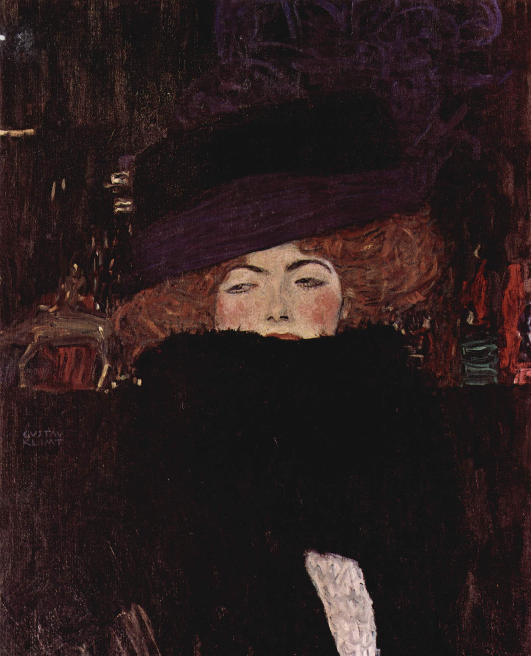 Gustav Klimt - Lady with Hat and Feather Boa 1909